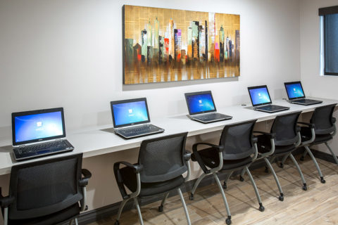 Computer stations at recovery home